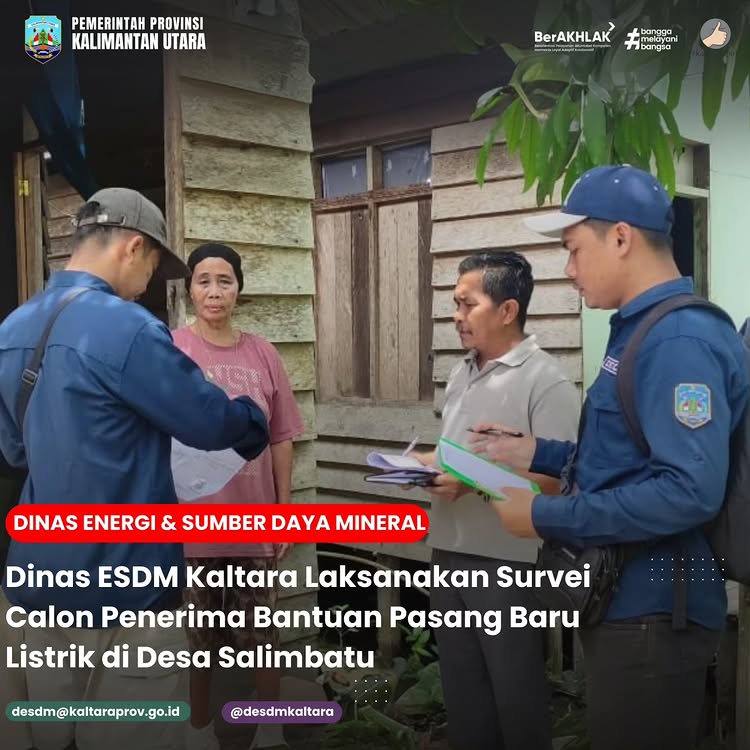 Dinas ESDM Kaltara Laksanakan Survei Calon Penerima Bantuan Pasang Baru Listrik di Desa Salimbatu